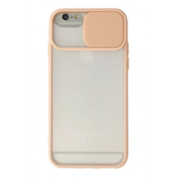 iPhone 6 Kılıf Palm Buzlu Kamera Sürgülü Silikon - Pembe