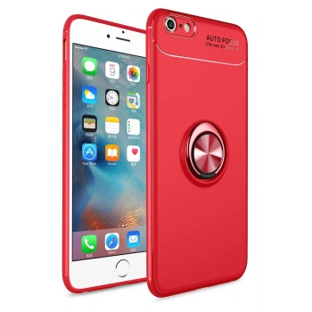iPhone 6 Kılıf Range Yüzüklü Silikon - Kırmızı
