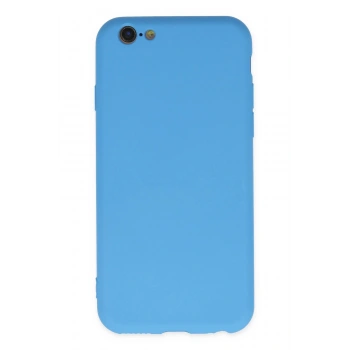 iPhone 6 Plus Kılıf Nano içi Kadife Silikon - Mavi