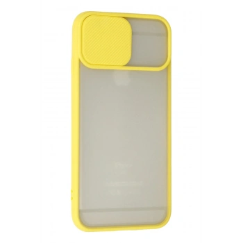 iPhone 6 Plus Kılıf Palm Buzlu Kamera Sürgülü Silikon - Sarı