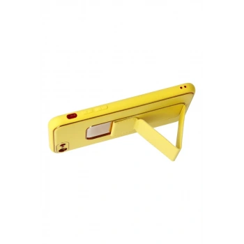 iPhone 7 Kılıf Coco Deri Standlı Kapak - Sarı