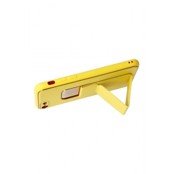 iPhone 7 Kılıf Coco Deri Standlı Kapak - Sarı