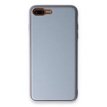 iPhone 7 Plus Kılıf Coco Deri Silikon Kapak - Açık Mavi