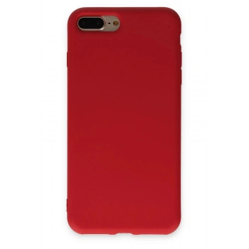 iPhone 7 Plus Kılıf Nano içi Kadife Silikon - Kırmızı