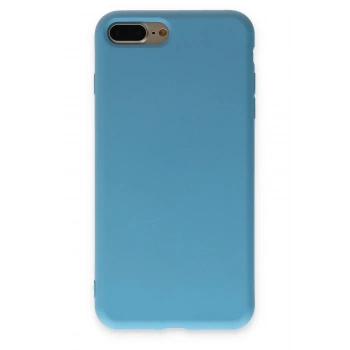 iPhone 7 Plus Kılıf Nano içi Kadife Silikon - Mavi