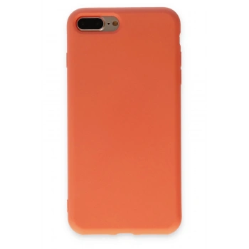 iPhone 7 Plus Kılıf Nano içi Kadife Silikon - Turuncu