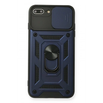 iPhone 7 Plus Kılıf Pars Lens Yüzüklü Silikon - Lacivert