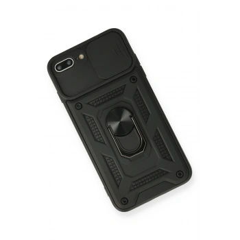 iPhone 7 Plus Kılıf Pars Lens Yüzüklü Silikon - Siyah