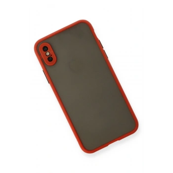 iPhone X Kılıf Montreal Silikon Kapak - Kırmızı