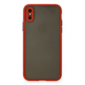 iPhone X Kılıf Montreal Silikon Kapak - Kırmızı