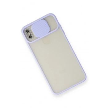 iPhone X Kılıf Palm Buzlu Kamera Sürgülü Silikon - Lila