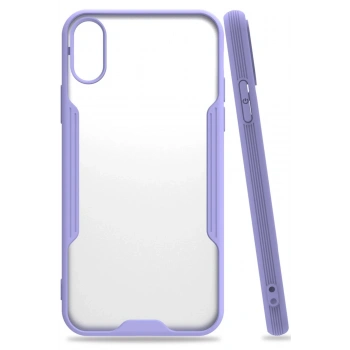 iPhone X Kılıf Platin Silikon - Lila