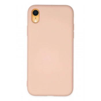 iPhone XR Kılıf Nano içi Kadife Silikon - Pudra