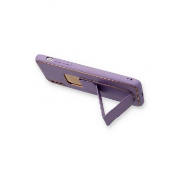 iPhone XS Max Kılıf Coco Deri Standlı Kapak - Koyu Lila