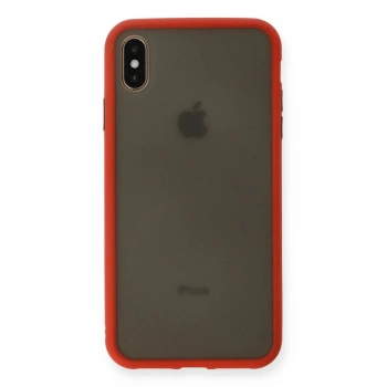 iPhone XS Max Kılıf Montreal Silikon Kapak - Kırmızı