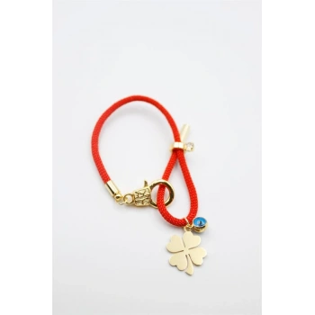 İpli Yonca Bileklik - Kırmızı