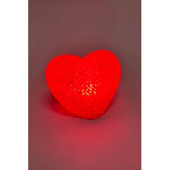 Işıklı Kırmızı Kalp Led Lamba 9 cm