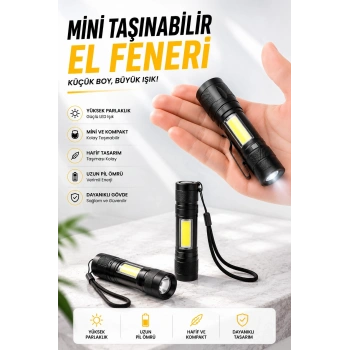 Işıldak El Feneri Kamp Lambası Mini Taşınabilir Acil Durum Lambası Fener Led Işık