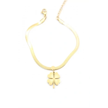 İtalyan Zincir Yonca Bileklik - Altın