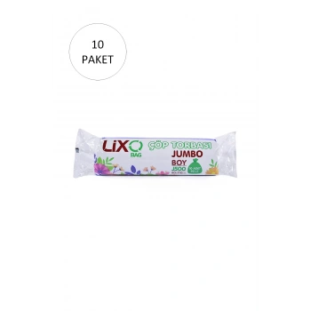 J-500 Jumbo Boy Çöp Torbası 80 x 110 cm 10 Lu Rulo x 10 Paket = 100 Adet (Siyah)