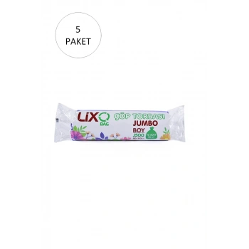 J-500 Jumbo Boy Çöp Torbası 80 x 110 cm 10 Lu Rulo x 5 Paket = 50 Adet (Siyah) mudanis