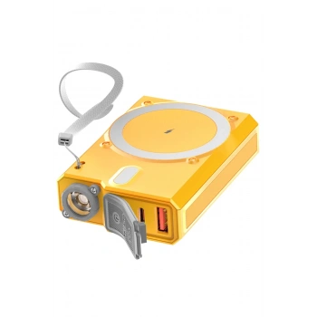 J38 10.000 mAh 20W PD Led Işıklı Magsafe Powerbank - Turuncu