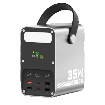 J52 80.000 mAh Dijital Şarj Göstergeli Led Işıklı 35W PD Powerbank - Gümüş