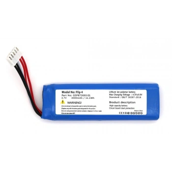 JBL Flip 4 uyumlu 3.7v 3000 mah Soketli Batarya