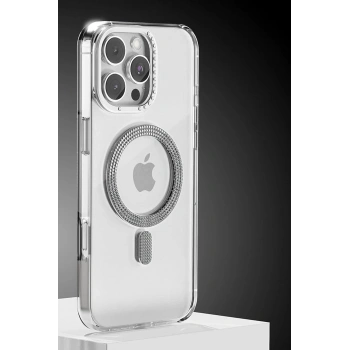  Apple iPhone 16 Pro Max Tash Diamond Magsafe Kapak - Beyaz