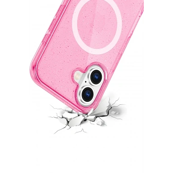  Apple iPhone 16 Star Magsafe Kapak - Pembe