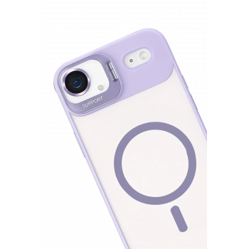  Apple iPhone 17 Air Remim Lensli Magsafe Standlı Kapak - Lila