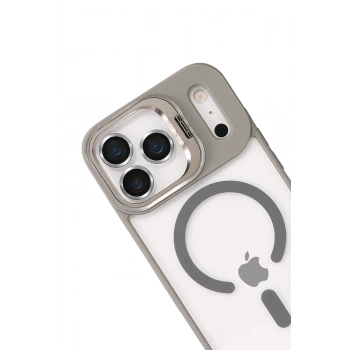  Apple iPhone 17 Pro Remim Lensli Magsafe Standlı Kapak - Titan Gri