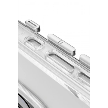  iPhone 16 Pro Gleam PC Sert Magsafe Kılıf - Şeffaf-Siyah