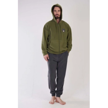 K304159 Polar Kapşonlu Düşük Omuz Erkek Pijama
