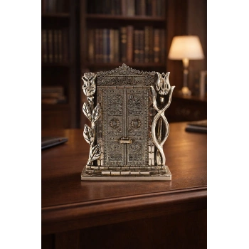 Kâbe Kapısı Figürü – Silver Renk Dekoratif Biblo | Manevi ve Anlamlı Hediye 25 cm