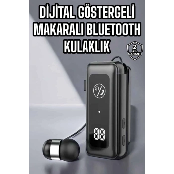 Kablolu Makaralı Bluetooth Kulaklık Uzun Pil Ömrü Dijital Göstergeli