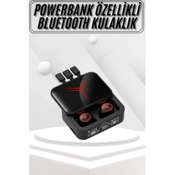 Kablosuz Bluetooth Kulaklık Powerbank Özellikli Göstergeli Hd Mikrofon