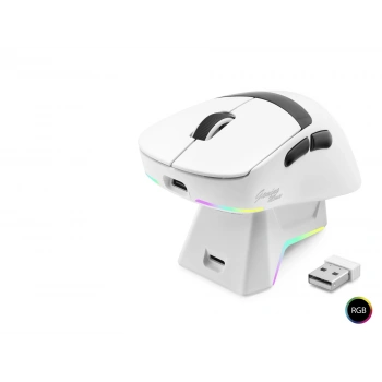 Kablosuz Gaming Rgb Mouse Şarj Standlı - Beyaz MF1216W