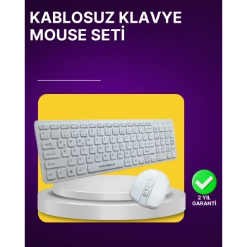 Kablosuz Klavye Ve Mouse Seti - Ergonomik Tasarım, Sessiz Kullanım, Geniş Uyumluluk