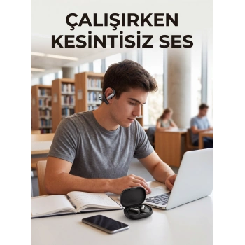 Kablosuz Spor Kulaklığı Kulak Kancalı Bluetooth Kulaklık Şarj Kutulu