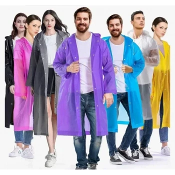 Kadın Erkek Yağmurluk Kapüşonlu Çıtçıtlı Eva Raincoat (4887)