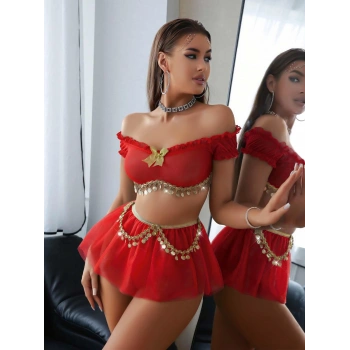 Kadın Gold Pul Detaylı Fantezi Kostüm 2268