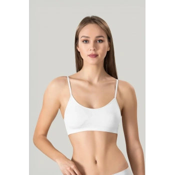 Kadın Ince Askılı Pedli Büstiyer Yarım Atlet Sütyen 3lü Set