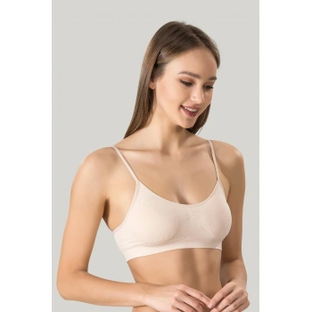 Kadın Ince Askılı Pedli Büstiyer Yarım Atlet Sütyen 3lü Set.