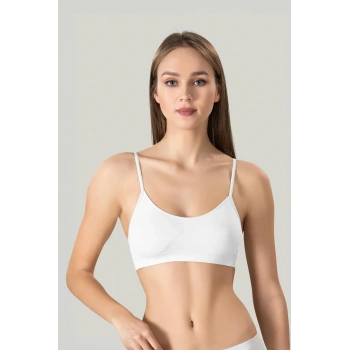 Kadın Ince Askılı Pedli Büstiyer Yarım Atlet Sütyen 3lü Set