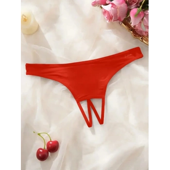 Kadın Kırmızı Ağ Bölgesi Açık Külot