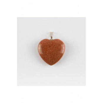 Kahve Yıldız Kalpli Doğaltaş Kolye Ucu