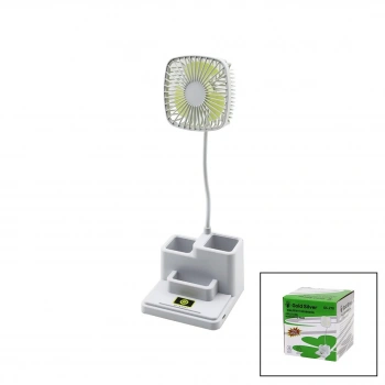 KALEMLİKLİ MASAÜSTÜ VANTİLATÖR USB ŞARJLI FAN:8.9CM- AKROBAT AYAK=23CM+KALEMLİK:36.5CM TELEFONLUK GS-270 (4887)