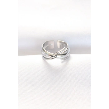 Kalın Silver Renk Ayarlanabilir Yüzük - TJ-BYK3102