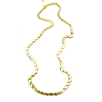 Kalın Uzun Arpa Zincir Kolye - Altın